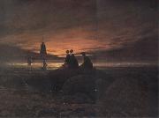 Caspar David Friedrich coucher de soleil sur la mer Spain oil painting artist